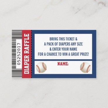 Diaper Raffle Ticket, Sports, Baseball Baby Shower Enclosure Card