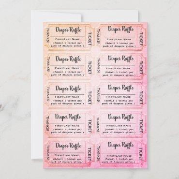 Diaper Raffle Tickets Cute Rainbow