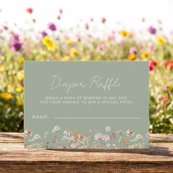 Diaper Raffle Wildflower Sage Green