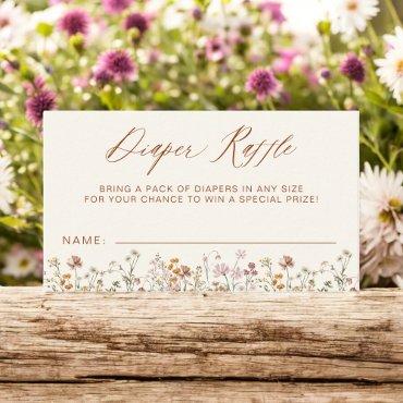 Diaper Raffle Wildflower Terracotta Baby Shower Enclosure Card