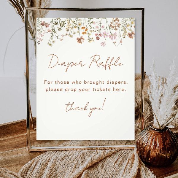 Diaper Raffle Wildflower Terracotta Baby Shower Photo Print