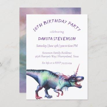 Dinocorn Watercolor | Unicorn Dinosaur Birthday