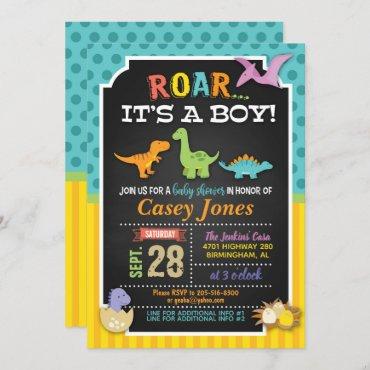 Dinosaur Baby Shower Invitation - Boy