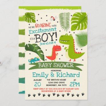 Dinosaur Baby Shower Invitation T-Rex Baby Shower