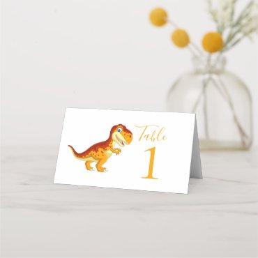 Dinosaur BIRTHDAY Gold  Place Card