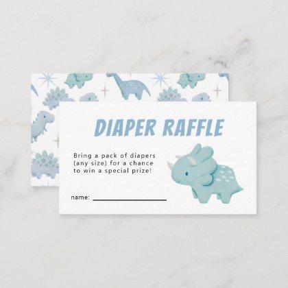 Dinosaur Boy Baby Shower Diaper Raffle Ticket  Enclosure Card