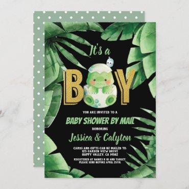 Dinosaur It's a Boy Baby Shower By Mail Invitation