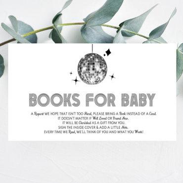 Disco Ball 'Disco Baby' Baby Shower Books For Baby Enclosure Card