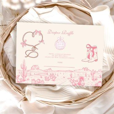 Disco Cowgirl Baby Shower Diapper Raffle Enclosure Card