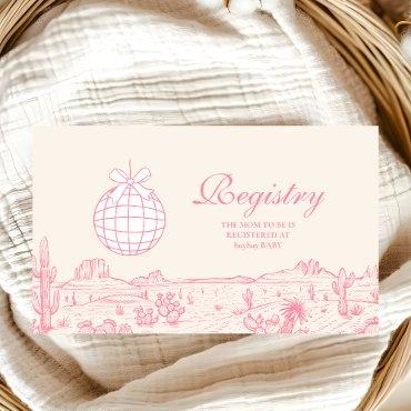 Disco Cowgirl Baby Shower Registry Enclosure Card