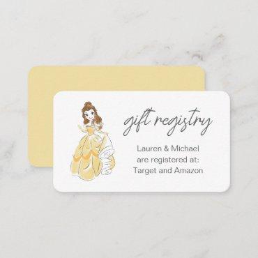 Disney Princess Belle | Baby Shower Gift Registry  Enclosure Card