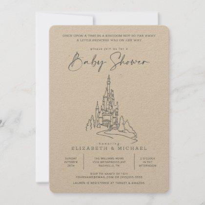Disney Princess Castle | Girl Baby Shower Invitation