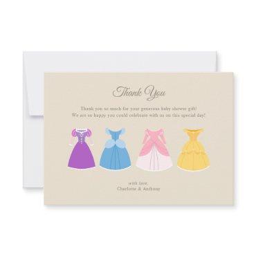 Disney Princess Gold Floral Baby Shower Thank You