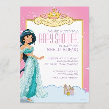 Disney Princess Jasmine It's a Girl Baby Shower Invitation