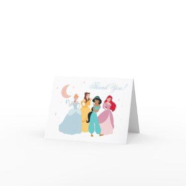 Disney Princess | Over the Moon - Girl Baby Shower Thank You Card