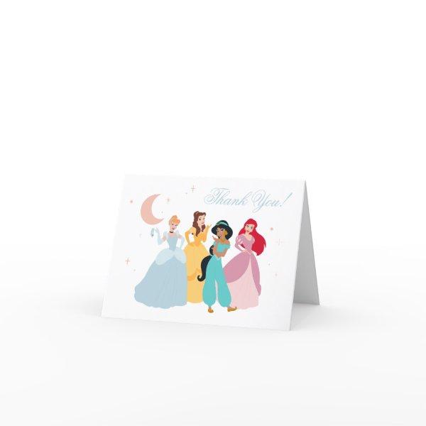 Disney Princess | Over the Moon - Girl Baby Shower Thank You Card