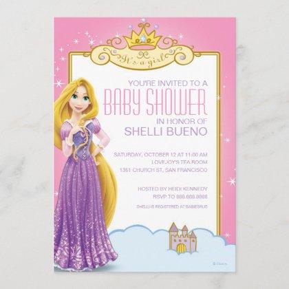 Disney Princess Rapunzel It's a Girl Baby Shower Invitation