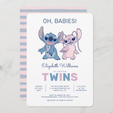 Disney's Stitch | Twin Boy & Girl Baby Shower Invitation