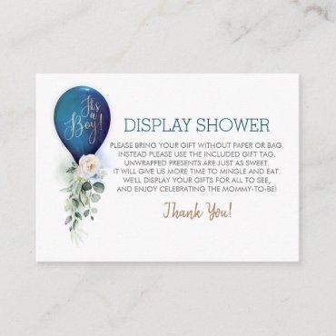 Display Shower Navy Blue Balloon Enclosure Card