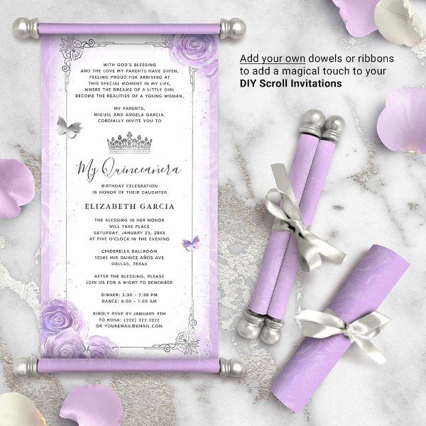 DIY Light Purple Silver Quince Scroll