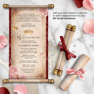 DIY Rose Gold Quinceanera Scroll