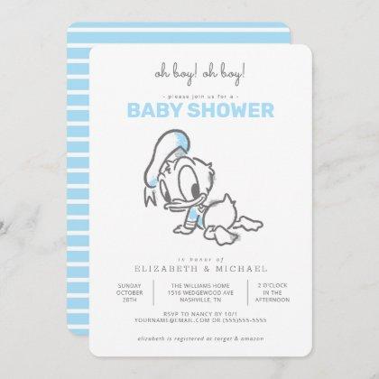 Donald Duck Boy Baby Shower Invitation