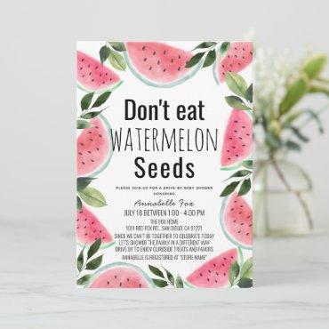 Don't Eat Watermelon Seeds Drive-by Baby Shower Invitation