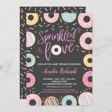 Donut Baby Sprinkle Invitation Sprinkled With Love