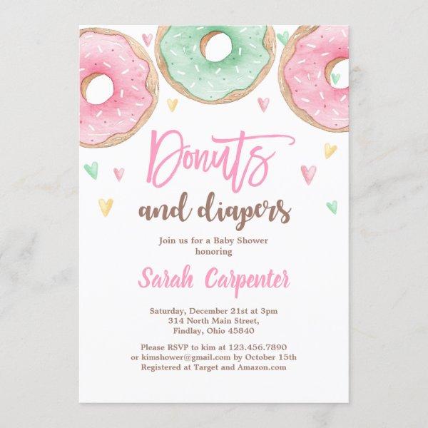 Donuts and Diapers Baby Shower girl