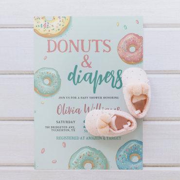 Donuts & Diapers Cute Mint Green