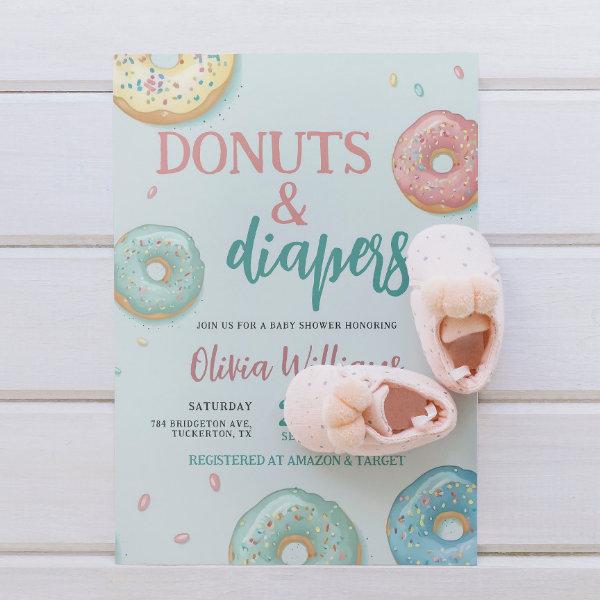 Donuts & Diapers Cute Mint Green