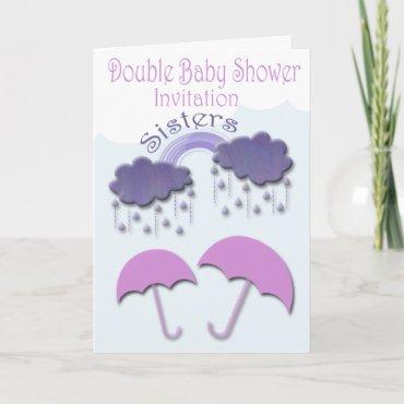 Double Baby Shower Invitation Cards
