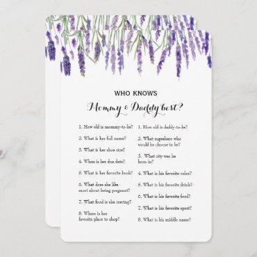 Double Side 2 Baby Shower Game- Advice | Who Knows Invitation