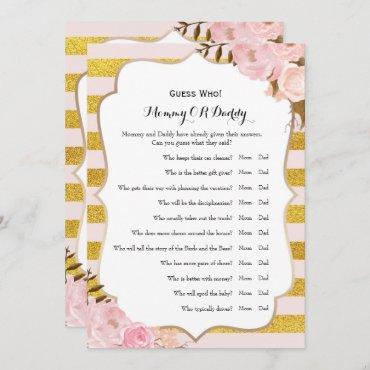 Double Side - Baby Shower Games Wishes | Guess Who Invitation