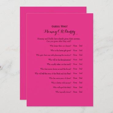 Double Sided 2 x Baby Shower Games Invitation
