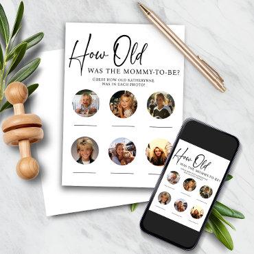 DOWNLOADABLE How Old Was Mommy Baby Shower Game