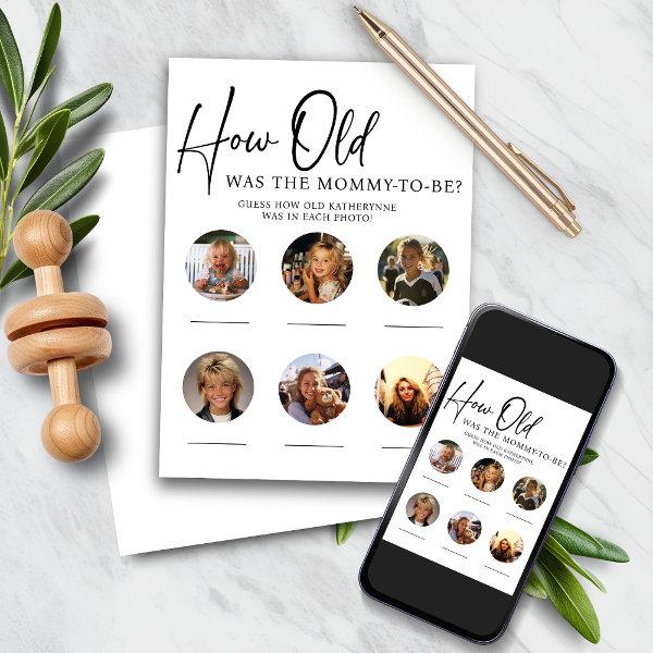 DOWNLOADABLE How Old Was Mommy Baby Shower Game