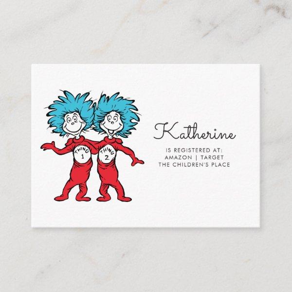 Dr. Seuss Thing 1 Thing 2 | Twins Baby Shower Enclosure Card