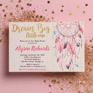 Dreamcatcher dream big little one baby shower girl