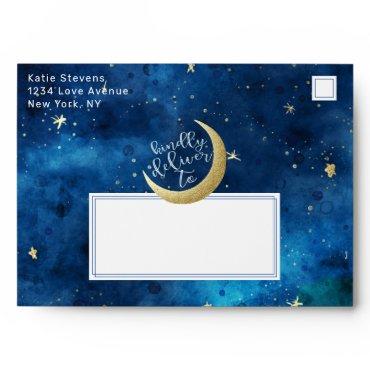 Dreams Do Come True Moon Stars Baby Shower 5x7 Envelope