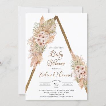 Dried Palm Leaves Dusty Pink Orchid Baby Shower