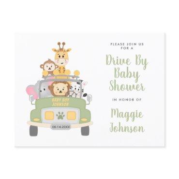 Drive By Animal Safari Cute  Postcard