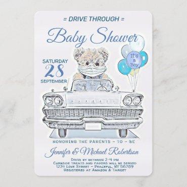Drive Through Baby Shower for a Boy Invitation