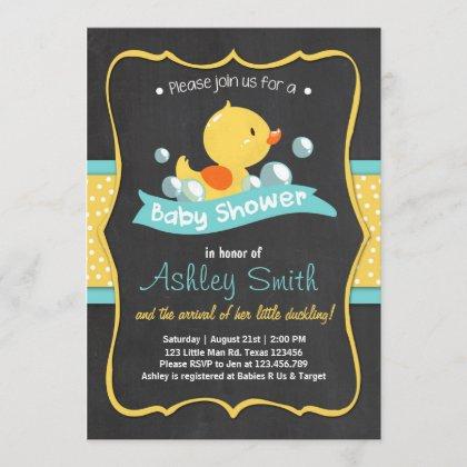 Duck Baby Shower invite Rubber duck Duckling