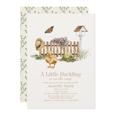 Duckling Watercolor Garden Girl
