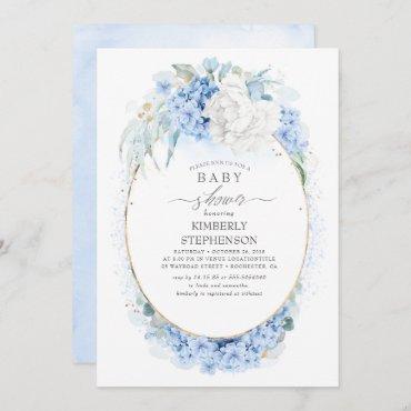 Dusty Blue and White Floral