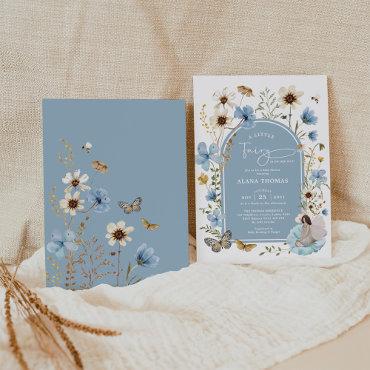 Dusty Blue Boho Fairy Wildflower Girl