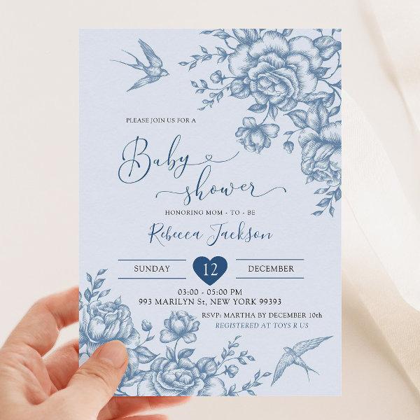Dusty Blue Chinoiserie