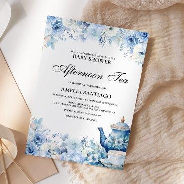 Dusty Blue Floral Afternoon Tea