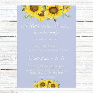 Dusty Blue Sunflower Baby Girl Shower